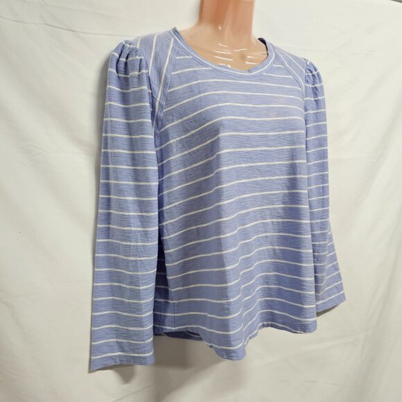 Veronica Beard Jean Mason Baseball Tee Women Size L Blue - Picture 13 of 16